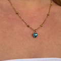 Divine Heart in blue necklace with heart crystal – Feminine Creatures