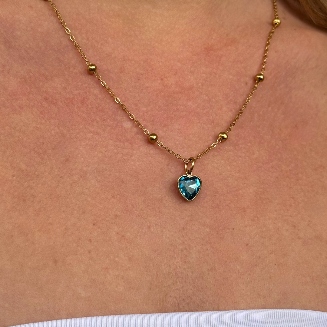 Divine Heart in Blue Necklace