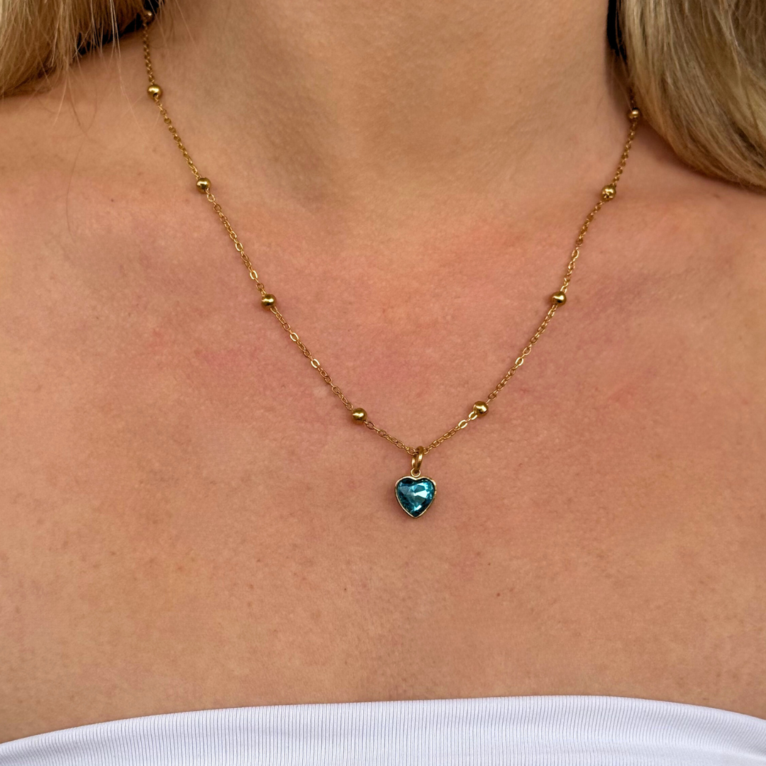 Divine Heart in Blue Necklace