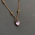 Divine Heart in pink necklace with heart crystal – Feminine Creatures