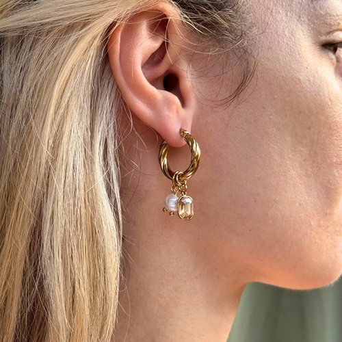 Handmade Champagne Bubbles hoop earrings – Feminine Creatures