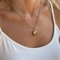 Silent Moon necklace with hematite circle and pearl – Feminine Creatures
