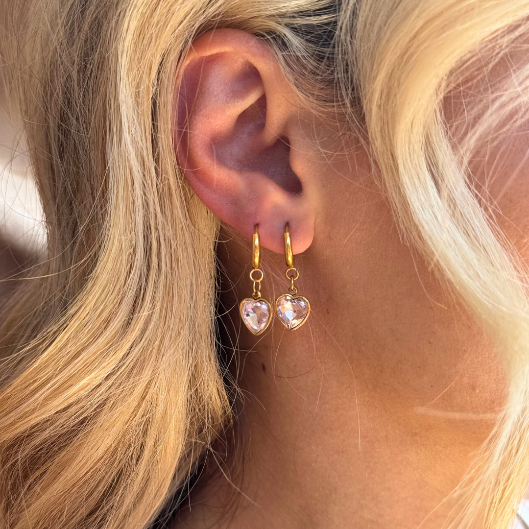 Divine Heart in Pink Earrings