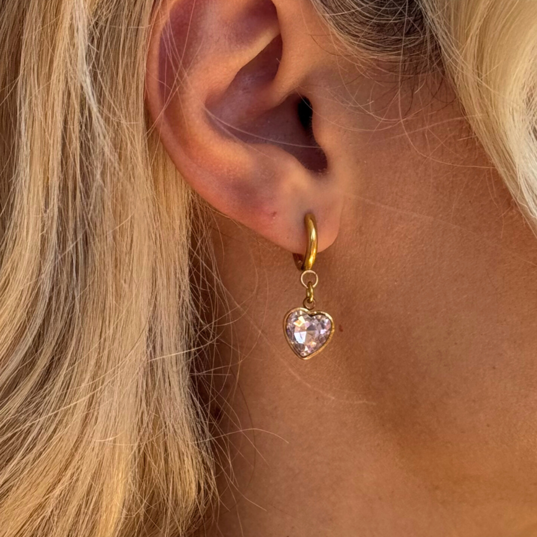 Divine Heart in Pink Earrings