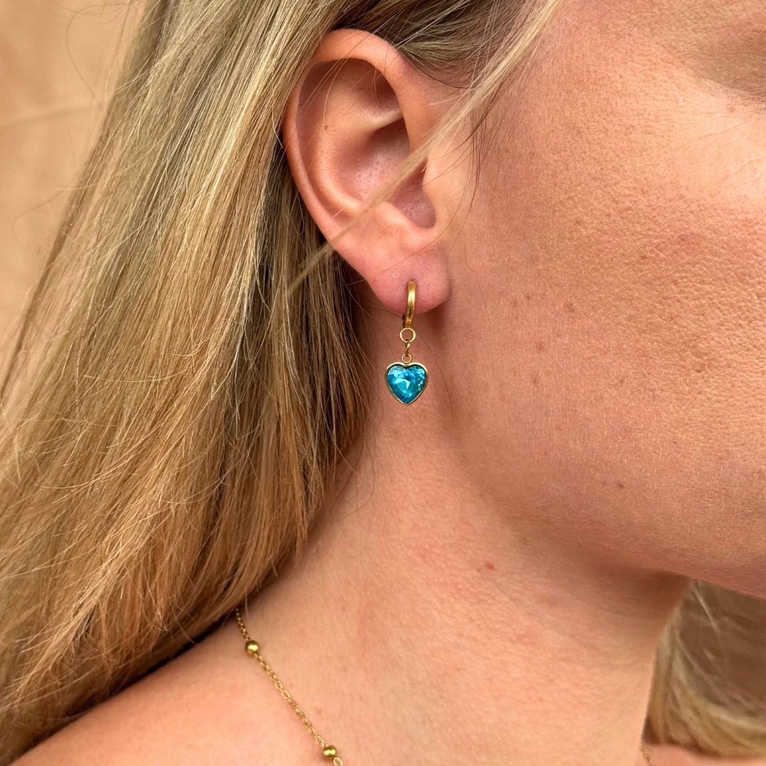 Divine Heart in Blue Earrings