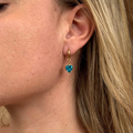 Divine Heart earrings with blue heart crystals – Feminine Creatures