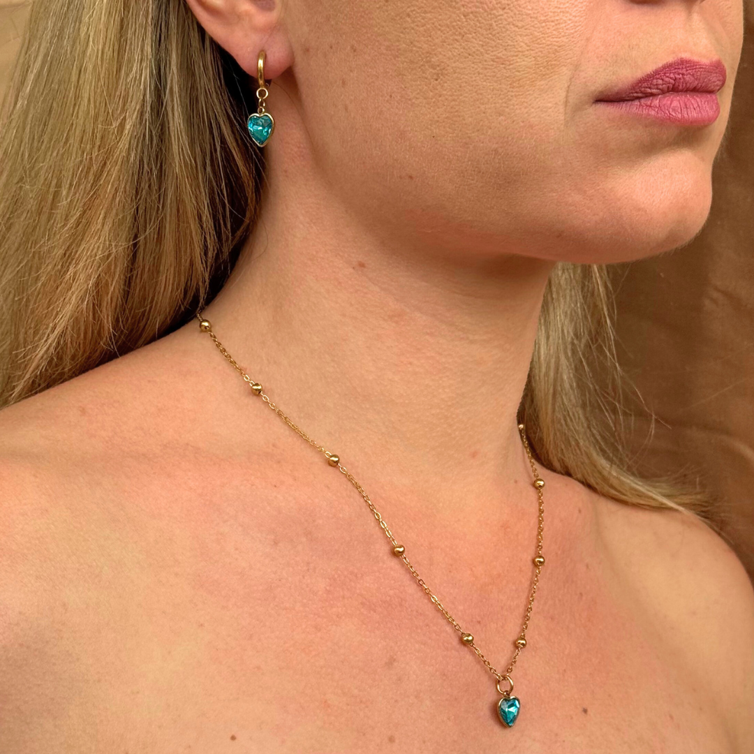 Divine Heart in Blue Earrings