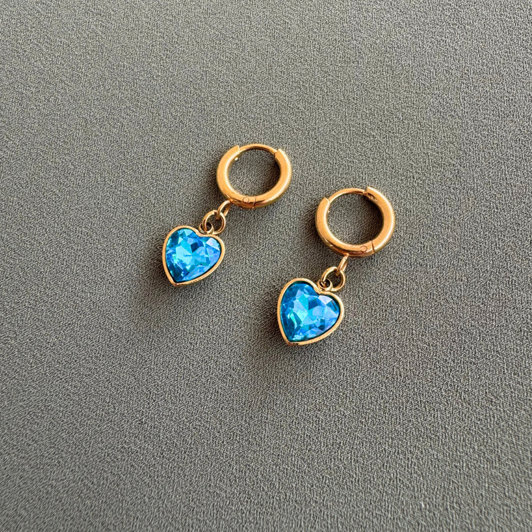Divine Heart in Blue Earrings