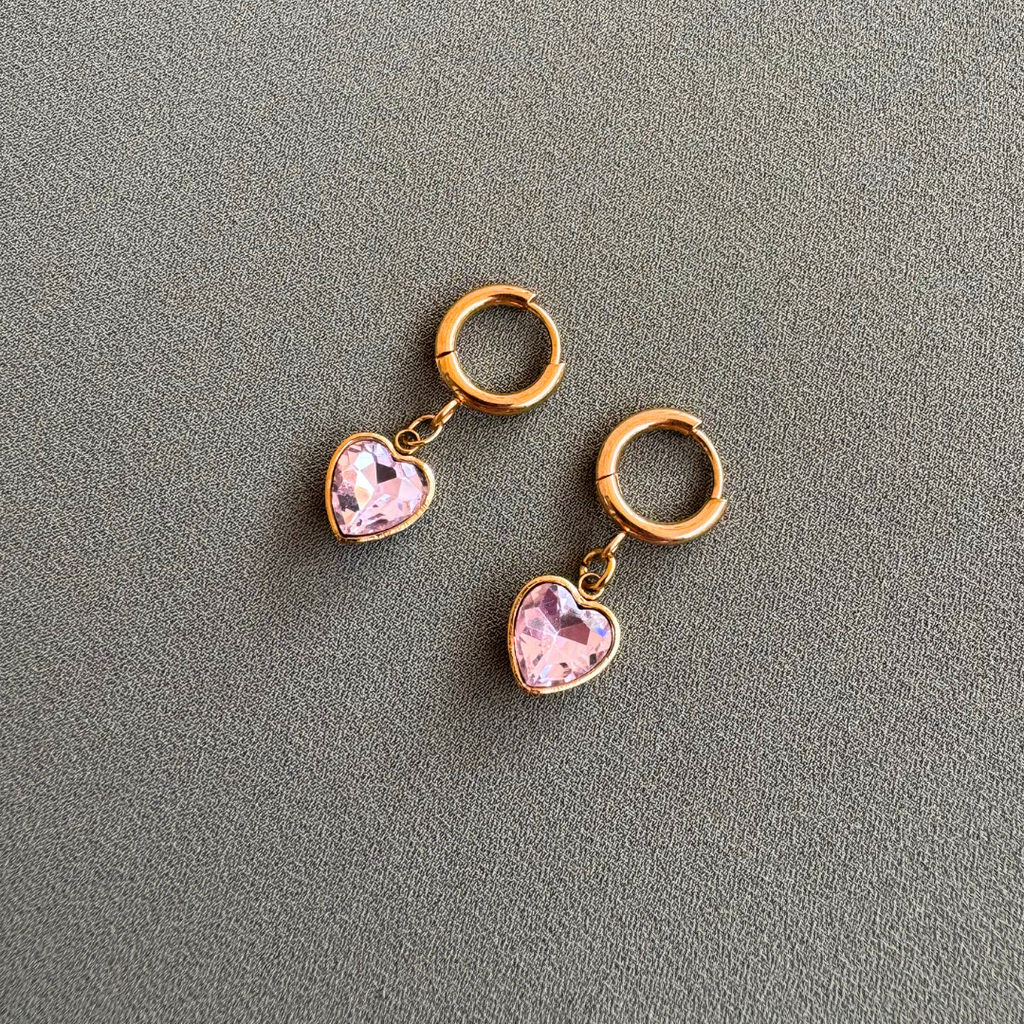 Divine Heart in Pink Earrings