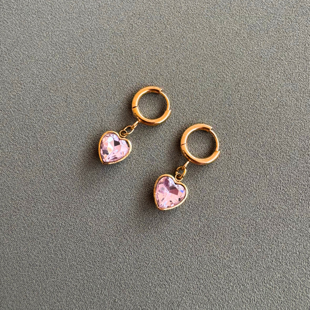 Divine Heart in Pink Earrings