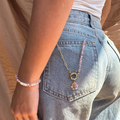 Florae necklace with pink crystals and flower charm – Feminine Creatures