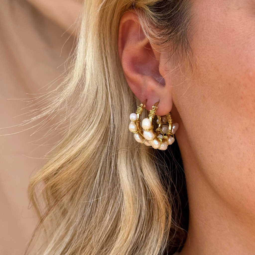 Σκουλαρίκια Halo από Μαργαριτάρια