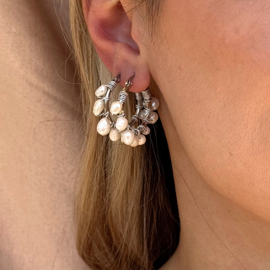 Σκουλαρίκια Halo από Μαργαριτάρια