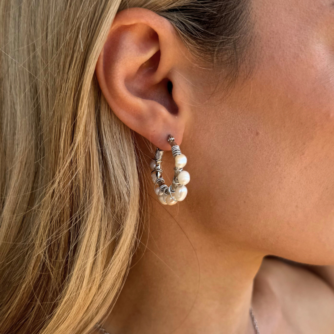 Σκουλαρίκια Halo από Μαργαριτάρια