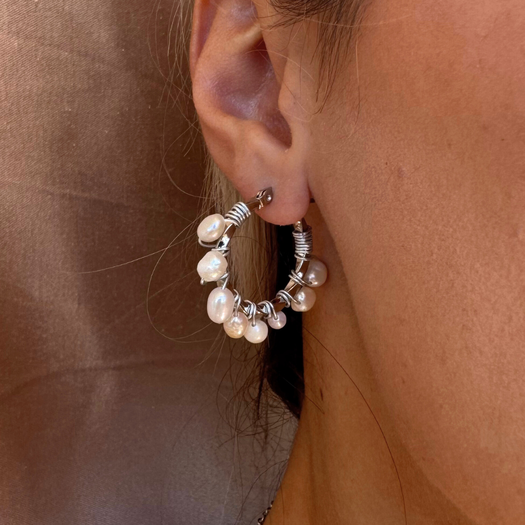 Σκουλαρίκια Halo από Μαργαριτάρια