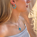 Neptune necklace with blue crystal drop – Feminine Creatures