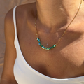 Electra necklace with green crystals – Feminine Creatures