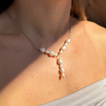 Siren necklace with Y-drop freshwater pearls – Feminine Creatures