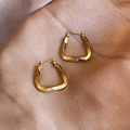 Melted Square gold hoop earrings – Feminine Creatures