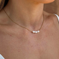 Three Wishes necklace with three natural pearls – Feminine Creatures