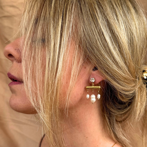 Handmade Cleopatra crystal and pearl earrings – Feminine Creatures