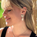 Urban Goddess earrings with circle stud and baroque pearl – Feminine Creatures