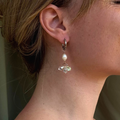 Crystal Echo earrings with clear crystals and pearls – Feminine Creatures
