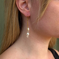 Dancing Pearls in gold earrings with pearl and crystal – Feminine Creatures