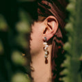 Pure Form earrings with crystal stud and pearl cascade – Feminine Creatures