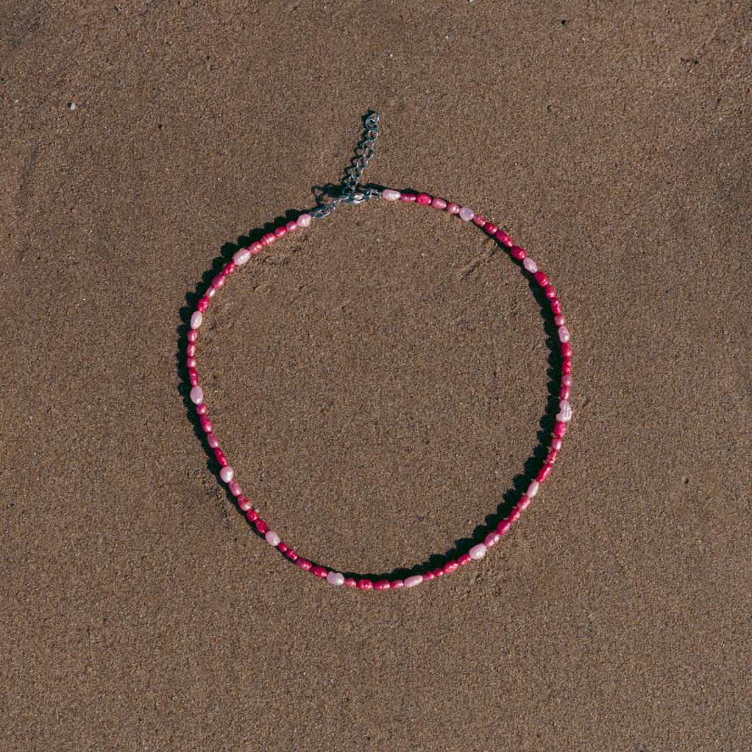 Handmade Eros red and pink pearl necklace – Feminine Creatures