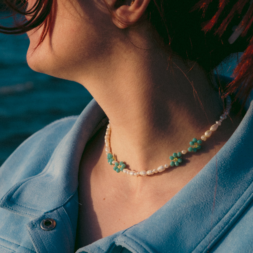 Jasmine pearl flower necklace – Feminine Creatures