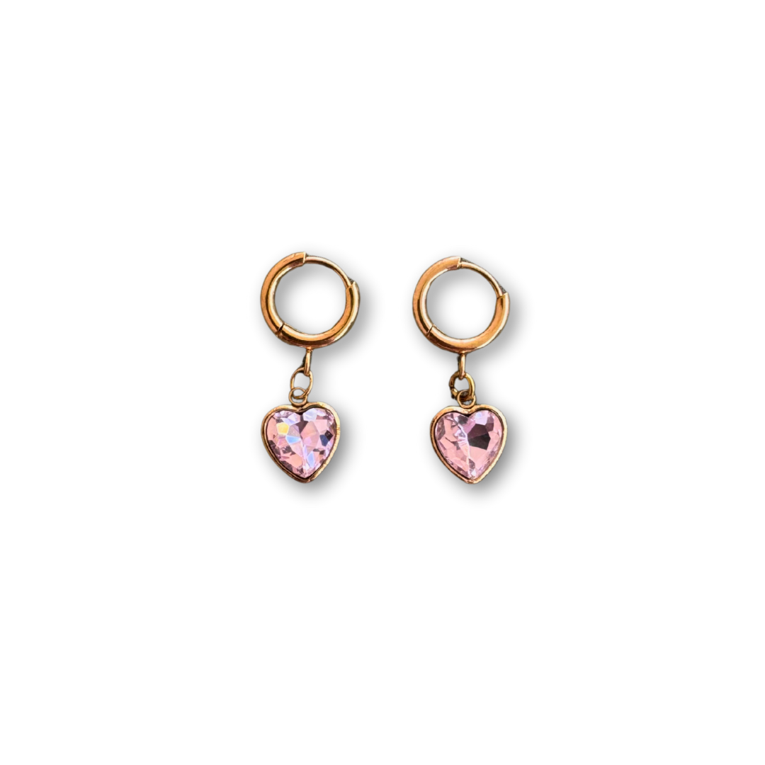 Divine Heart in Pink Earrings