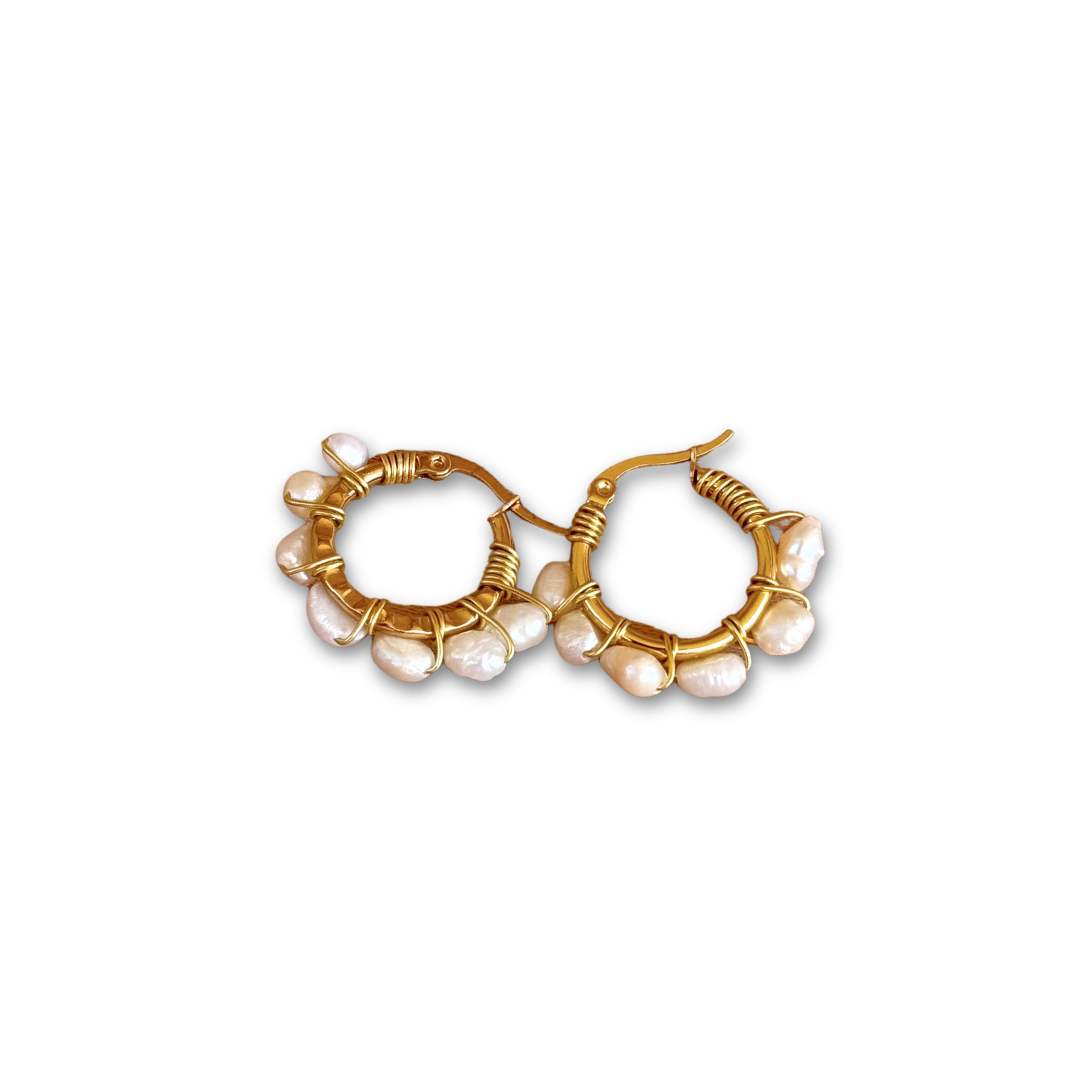 Σκουλαρίκια Halo από Μαργαριτάρια