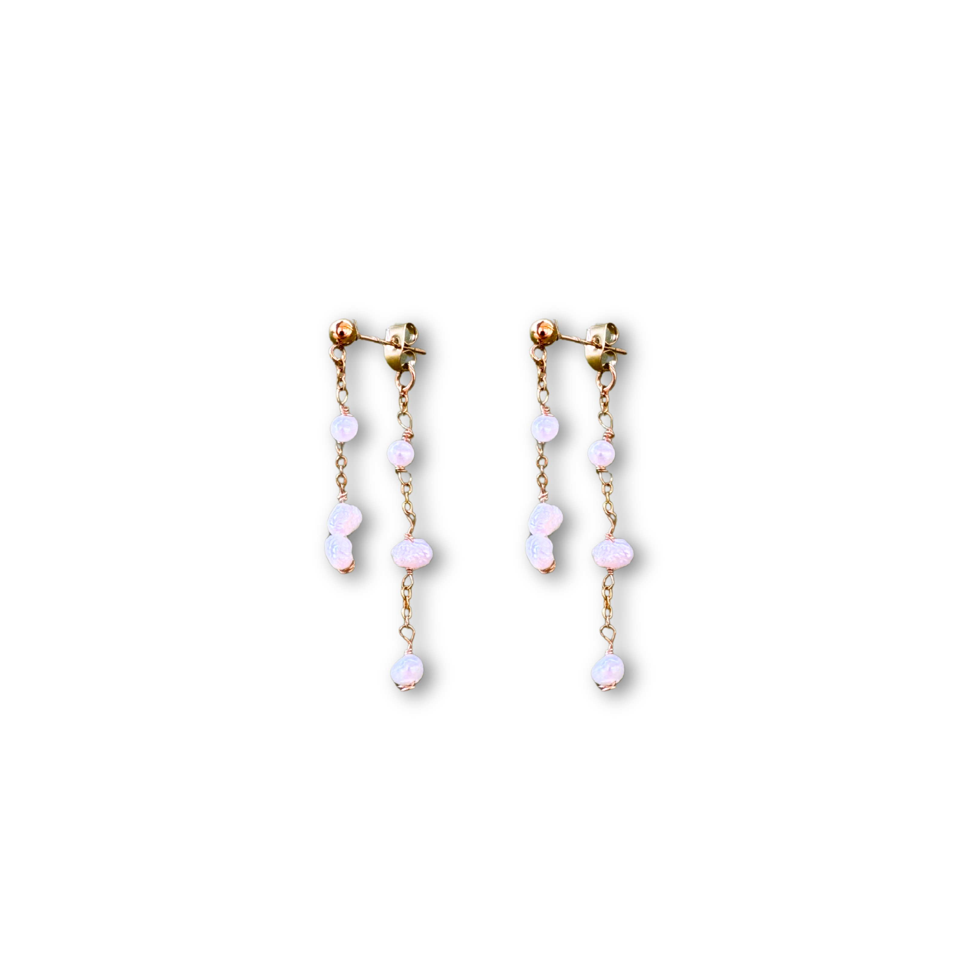 Handmade Arete gold pearl chain earrings – Feminine Creatures