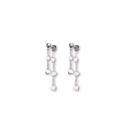 Handmade Arete silver pearl chain earrings – Feminine Creatures