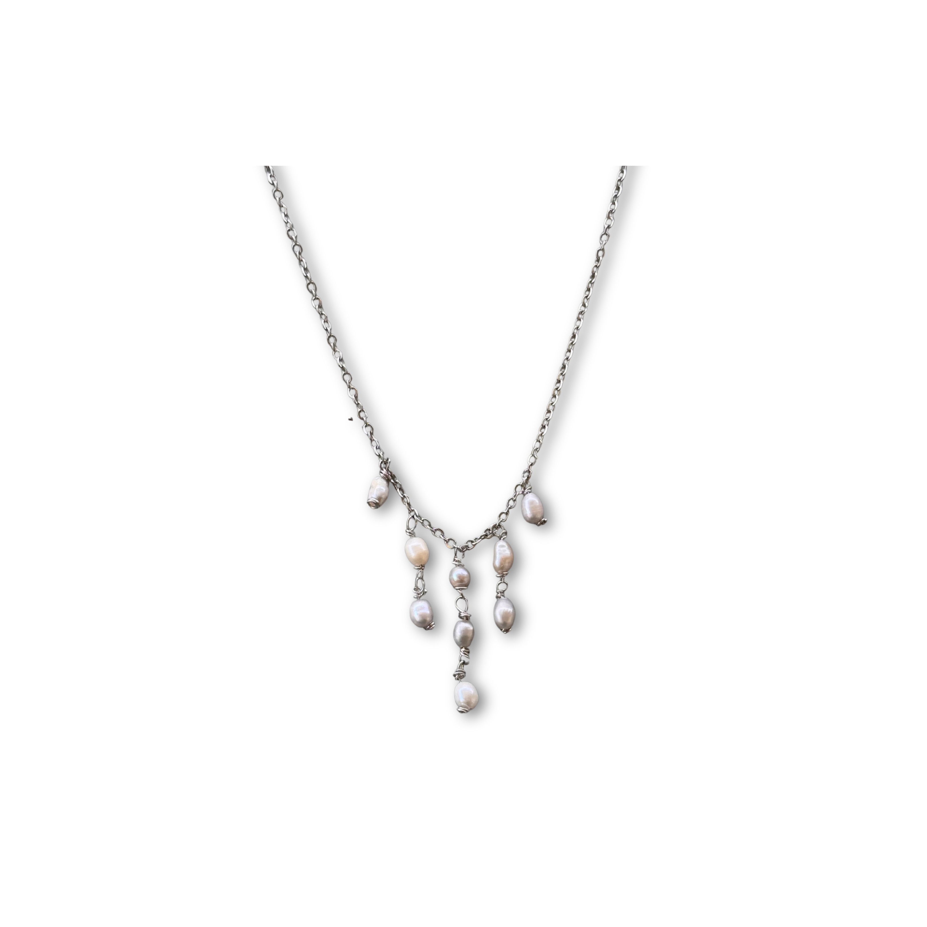 Handmade Nephele grey pearl silver necklace – Feminine Creatures