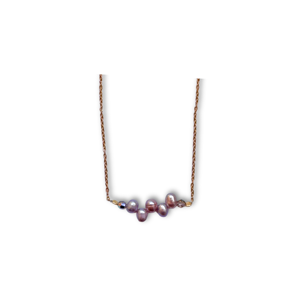 Handmade Zoe purple pearl gold necklace – Feminine Creatures