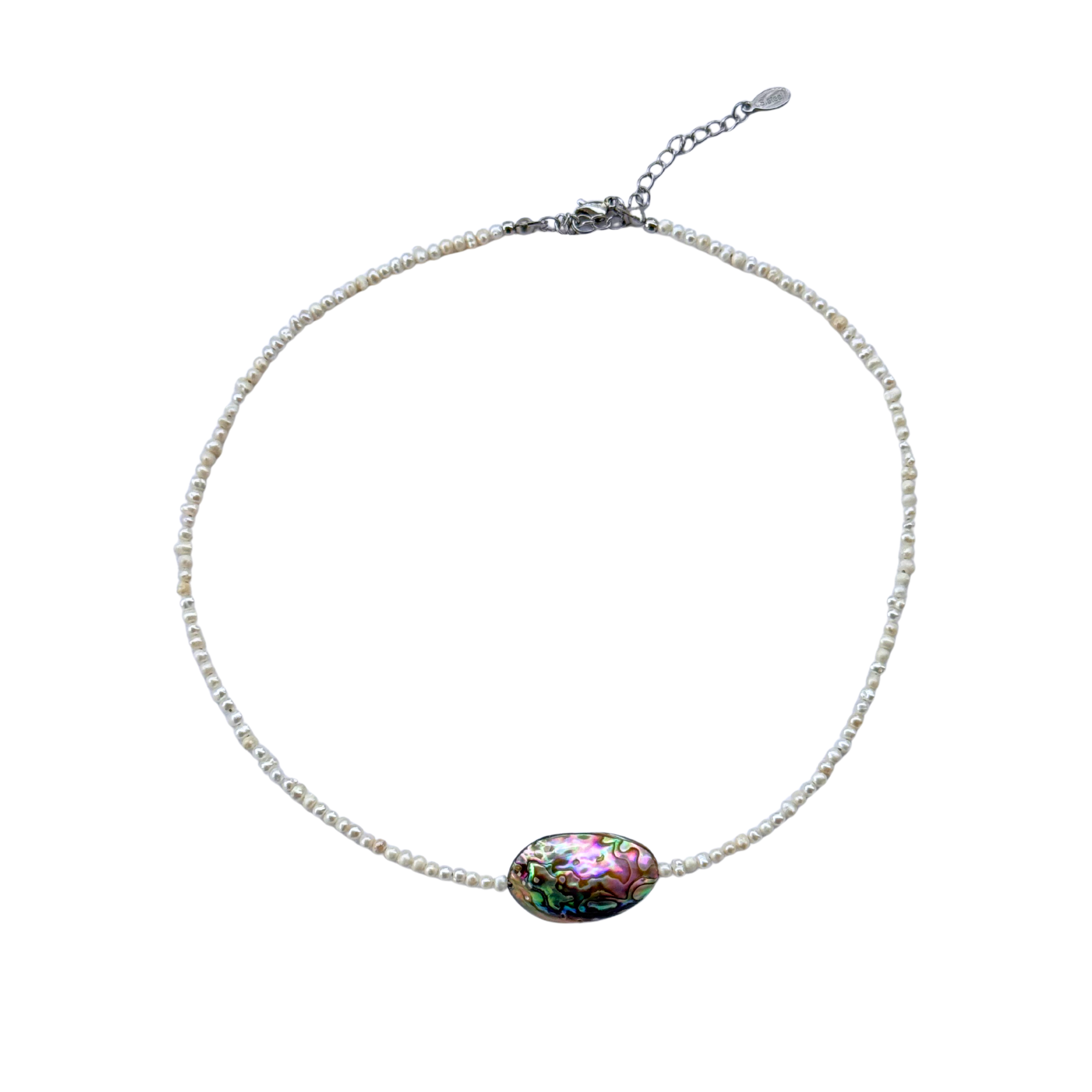Meltemi necklace worn by a model – Feminine Creatures