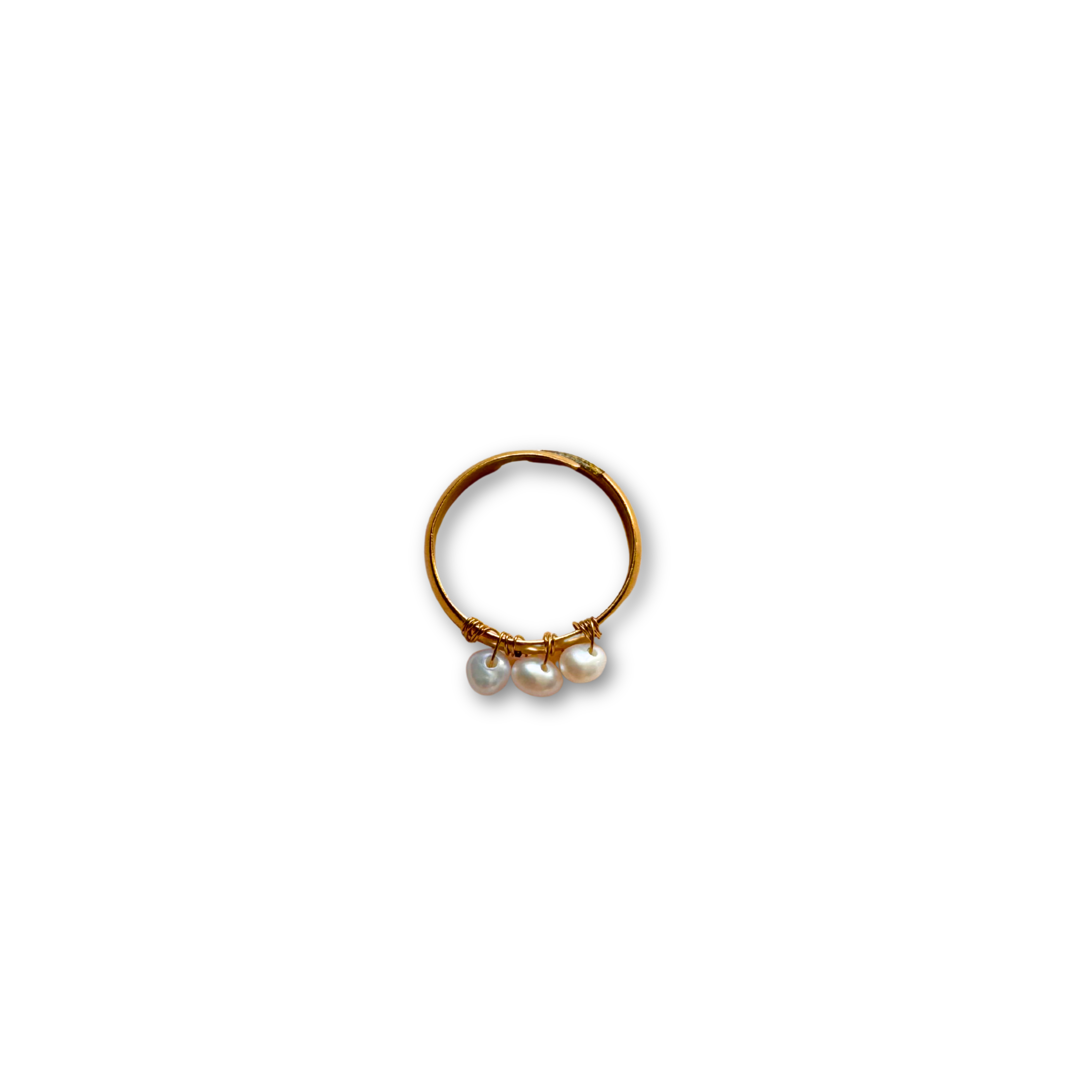 Handmade Three Wishes three pearl gold ring – Feminine Creatures