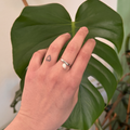 Nephele ring with dangling freshwater pearl in silver – Feminine Creatures