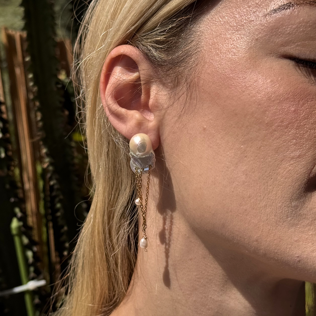 Handmade Artemis baroque pearl statement earrings – Feminine Creatures