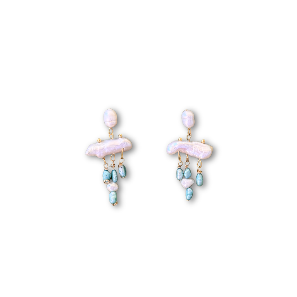 The Ionian Muse earrings worn by a model – Feminine Creatures
