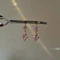 Pink Cloud earrings with pink crystal drops – Feminine Creatures